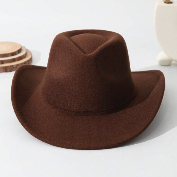 🍂 NWT BOHO COFFEE BROWN COWBOY HAT - Picture 3 of 12
